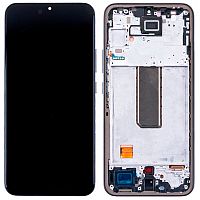 Дисплей для Samsung Galaxy A34 (A346) в сборе с рамкой черный Oled