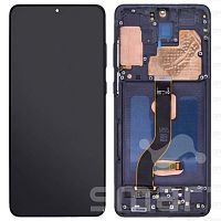 Дисплей для Samsung Galaxy S20 Plus (G985) в сборе с рамкой черный Service Pack