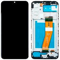 Дисплей для Samsung Galaxy A03s (A037G) в сборе с рамкой черный Service Pack