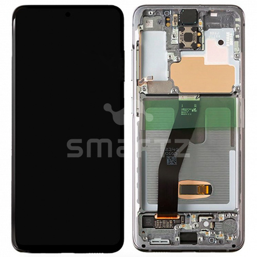 Дисплей для Samsung Galaxy S20 (G980) в сборе с рамкой серый Service Pack