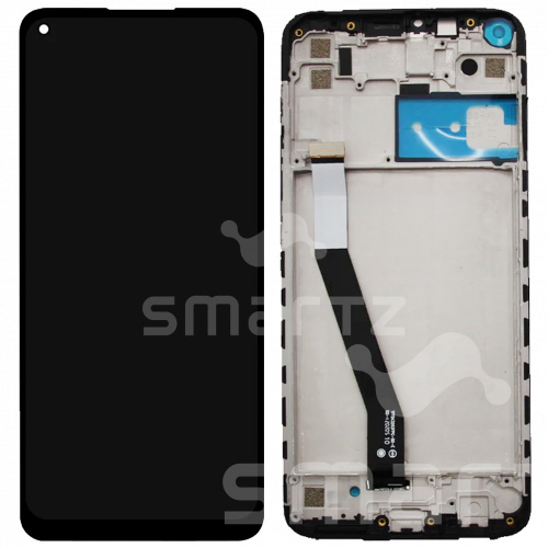 Дисплей для Xiaomi Redmi Note 9 в сборе с рамкой черный Оригинал