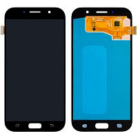 Дисплей для Samsung Galaxy A7 (A720) в сборе без рамки черный Oled