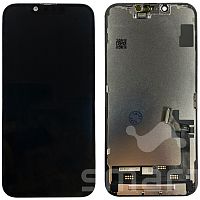 Дисплей для Apple iPhone 14 в сборе с рамкой черный JK Amoled