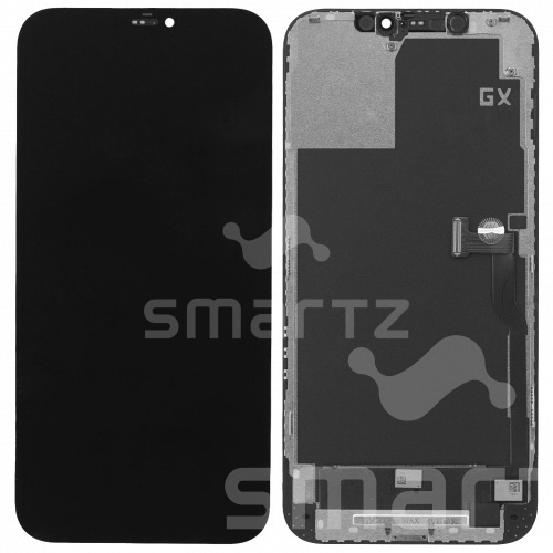 Дисплей для Apple iPhone 12 Pro Max в сборе с рамкой черный GX SOFT OLED